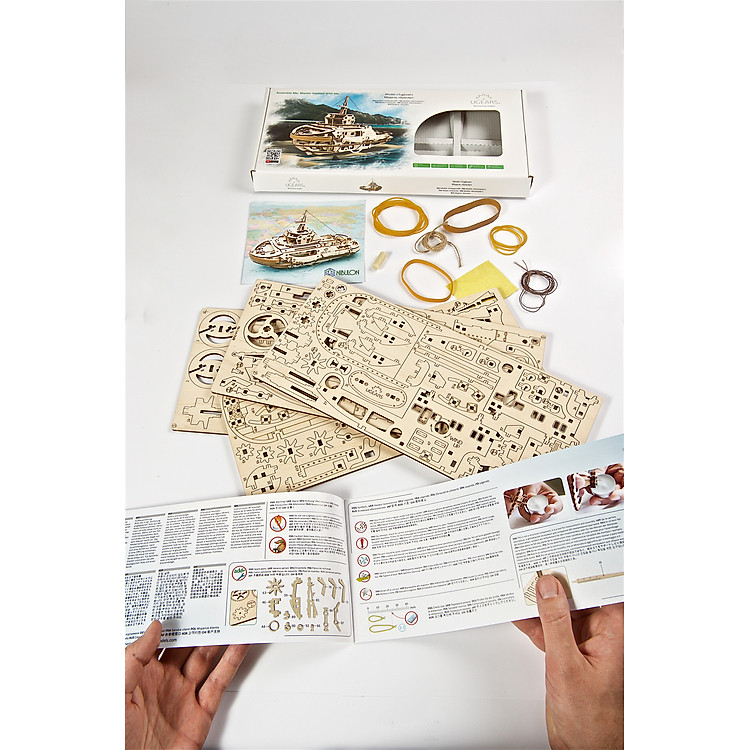 Mô hình gỗ UGEARS Tugboat tự động Chính hãng Tiết kiệm - Hình ảnh 4