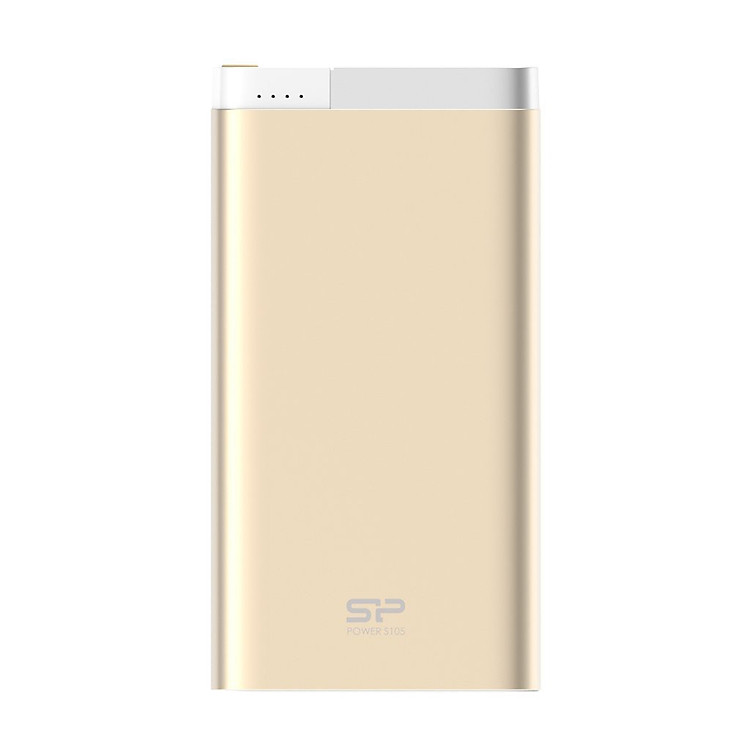 Pin sạc dự phòng Silicon Power S105 10.000mAh hỗ trợ sạc vào lightning iPhone/iPad (Gold) - Hàng Chính Hãng