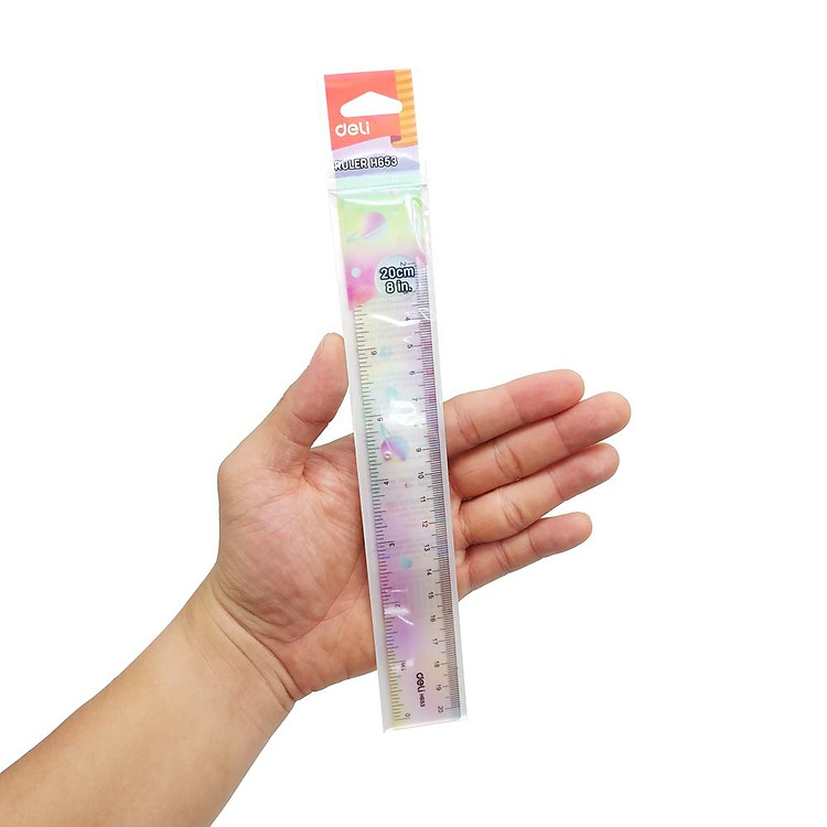 Thước Kẻ Màu Cực Quang 20 cm - Deli EH653 - Ảnh 5