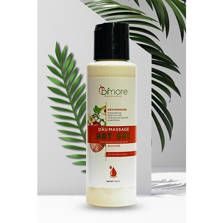 Dầu massage hạt gấc Bimore dưỡng da sáng mịn, tuần hoàn máu tốt, ngừa khô nứt nẻ