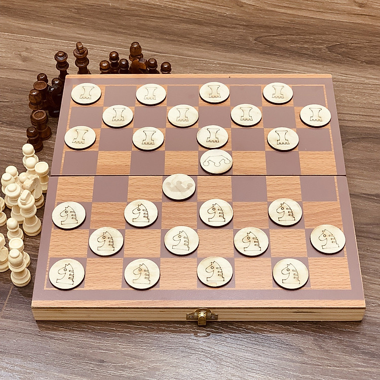 Bàn Cờ Vua 2 Trong 1 Bằng Gỗ Chính hãng Ưu đãi - Hình ảnh 5