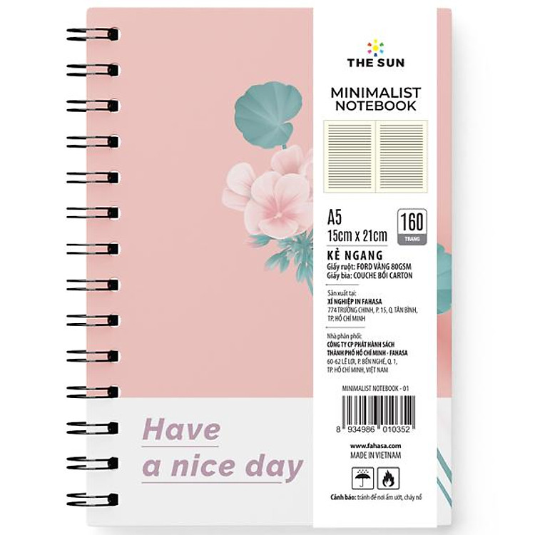 Sổ Lò Xo Bìa Cứng Minimalist A5 (160 trang 80gsm)