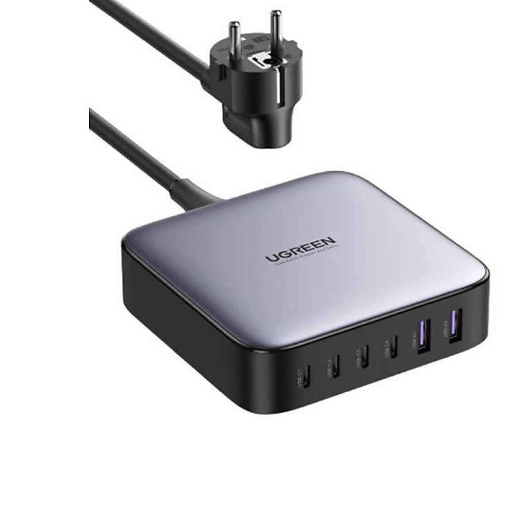 Sạc điện thoại 4 cổng USB-C và 2 USB công nghệ GaN 200W Ugreen 40914 - Hàng chính hãng