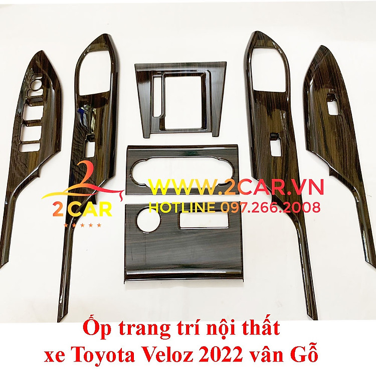 Ốp nội thất vân Gỗ xe Toyota Veloz 2022, 2023 Hàng nhựa bóng cao cấp sang chảnh, độc lạ