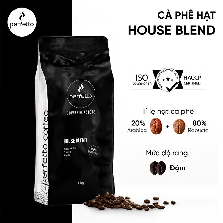 Cà Phê Hạt Nguyên Chất Perfetto Delta Series & House Blend 1000g (Classic / Intenso / Original / House Blend)