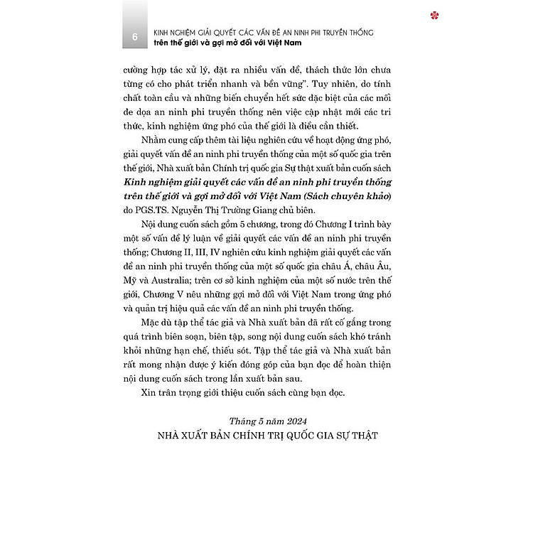 Kinh nghiệm giải quyết các vấn đề an ninh phi truyền thống trên thế giới và gợi mở đối với Việt Nam (bản in 2024) - Ảnh 3