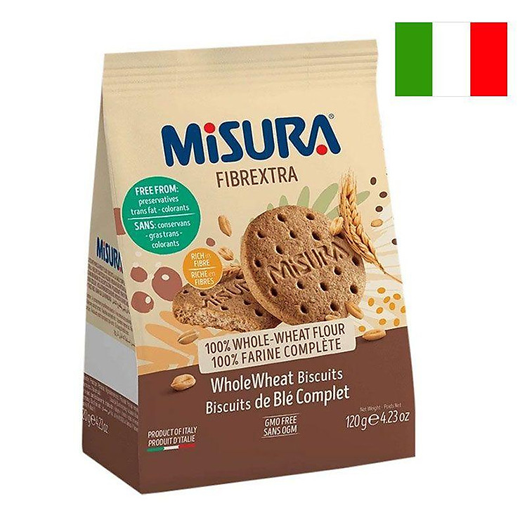 Bánh Quy Misura Fibrextra Vị Lúa Mì Gói 120G-8002590045623