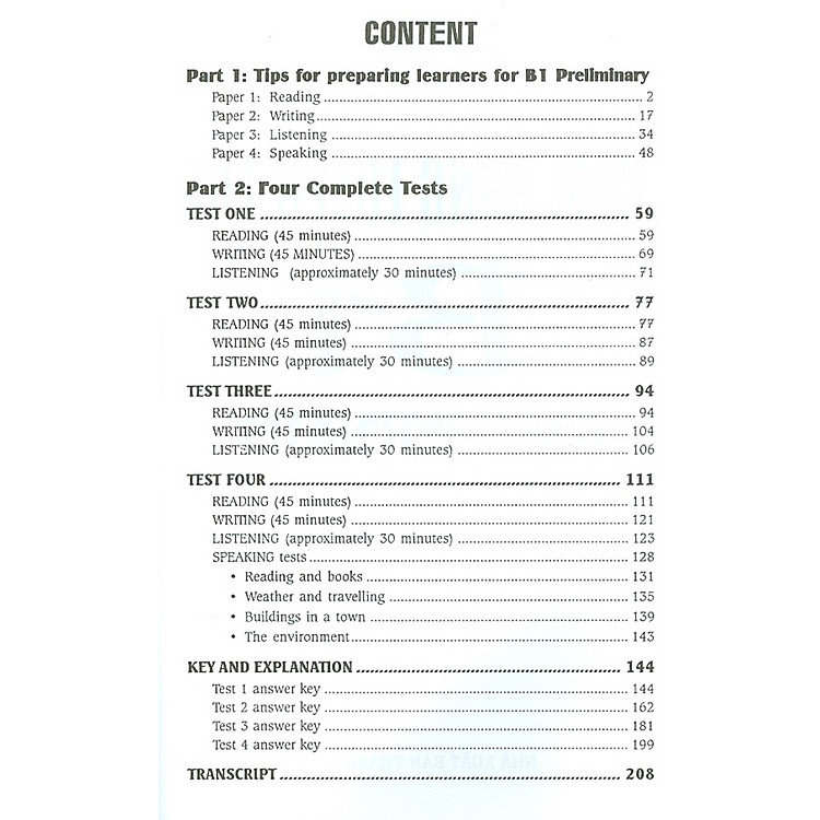 Cẩm Nang Luyện Thi B1 Preliminary 1 With Answers - Ảnh 2