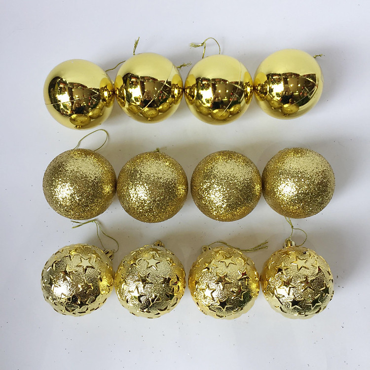 Combo 12 quả châu đường kính 6cm trang trí Giáng sinh Noel