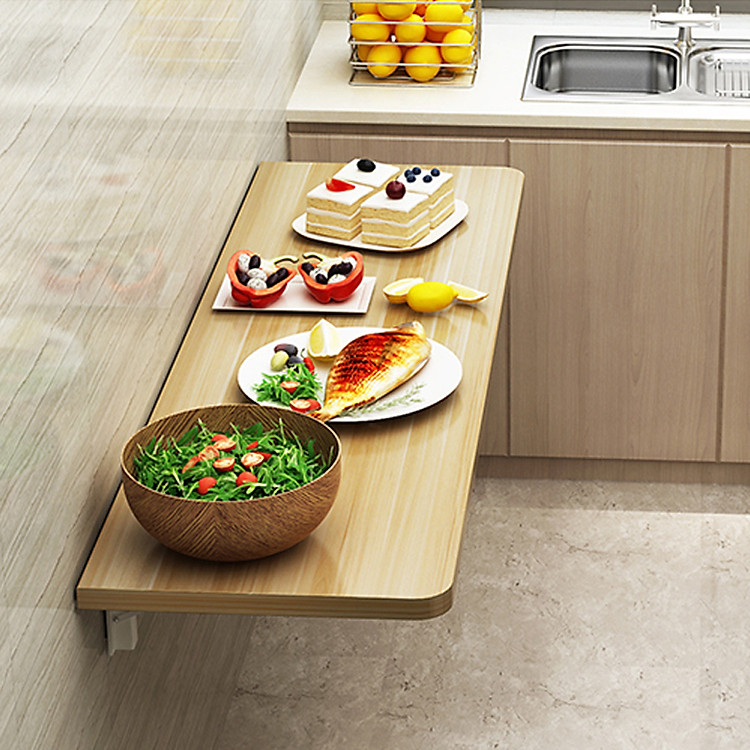 Bàn, Kệ Để Đồ phòng Ăn Đa Năng BK2006 Mặt Gỗ ép Cao Cấp Chống Nước (40x80cm) Thiết Kế Treo Tường Thông Minh Dễ Dàng Gấp Gọn