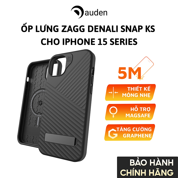 Ốp lưng ZAGG chống sốc bảo vệ dành cho iPhone 15/ 15 Plus/ 15 Pro/ 15 ProMax, bảo hành 12 tháng 1 đổi 1 - Hàng chính hãng