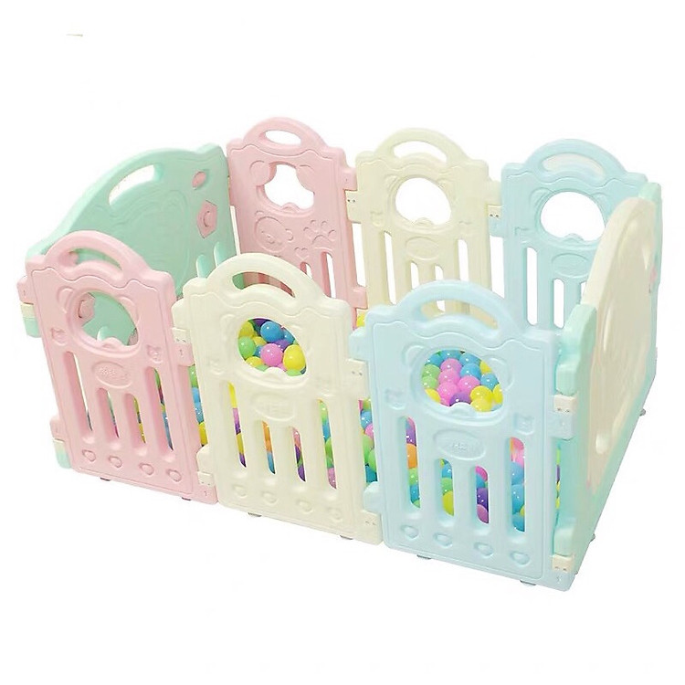 Quây cũi nhựa HDPE hình mặt gấu an toàn cho bé