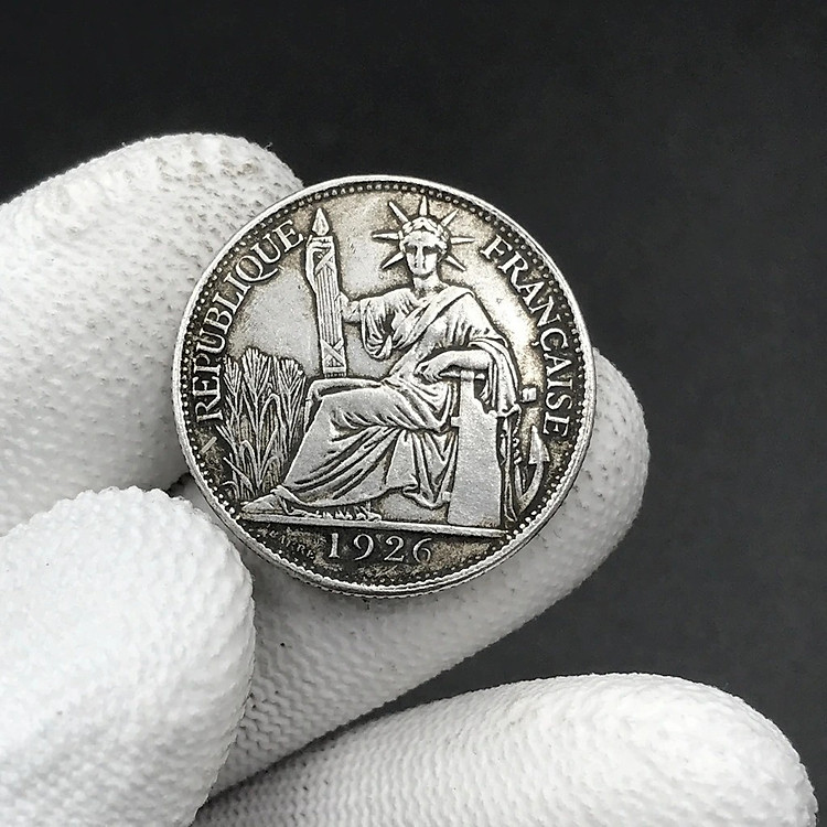 Đồng Xu Hoa Xòe Đánh Gió Đông Dương 20 Cent Bạc Ta - Ảnh 6