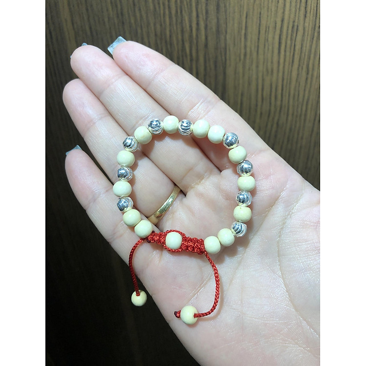 Vòng Dâu Tằm 9 Bi Bạc Cho Bé Gái ( Mẫu 2 )