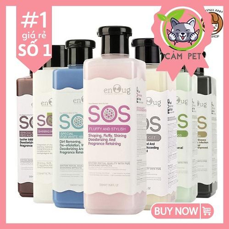 Sữa Tắm SOS- chai 530ml cho chó mèo Tẩy ố Go White dầu tắm cho mèo chó mọi lứa tuổi- Sữa Tắm Chó Mèo