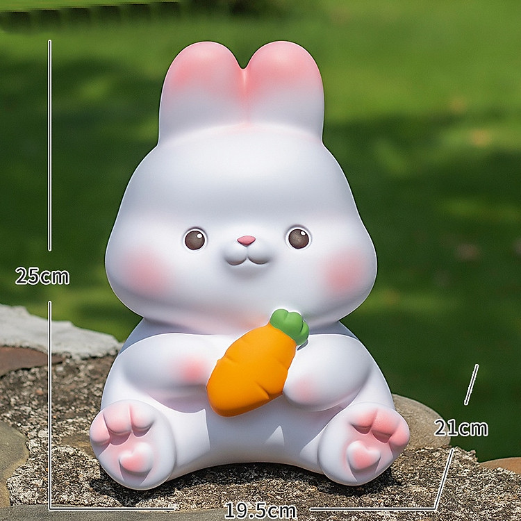 Ống Tiết Kiệm Trang Trí Hoạt Hình Thỏ Ăn Cà Rốt (25cm) - Ảnh 2