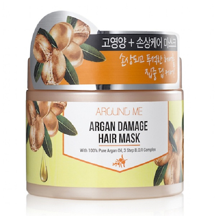 Hấp nguội thảo dược Argan Welcos Around me Argan Damage Hair Mask 300ml