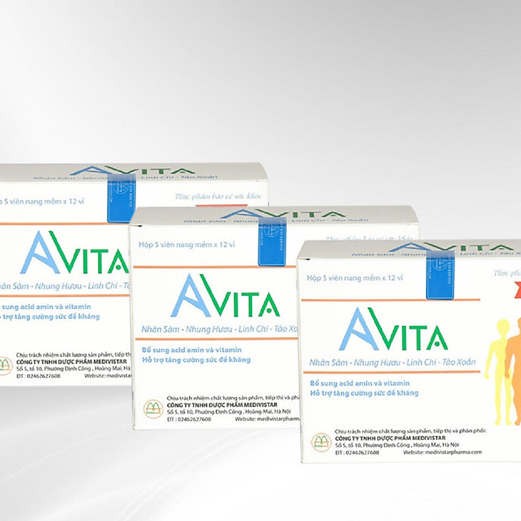 Combo 3 Hộp Viên Uống Tăng Cân AVITA Dành Cho Người Gầy Giúp Nâng Cao Thể Trạng, Tăng Cường Sức Khỏe, Bồi Bổ Cơ Thể 60 Viên/Hộp