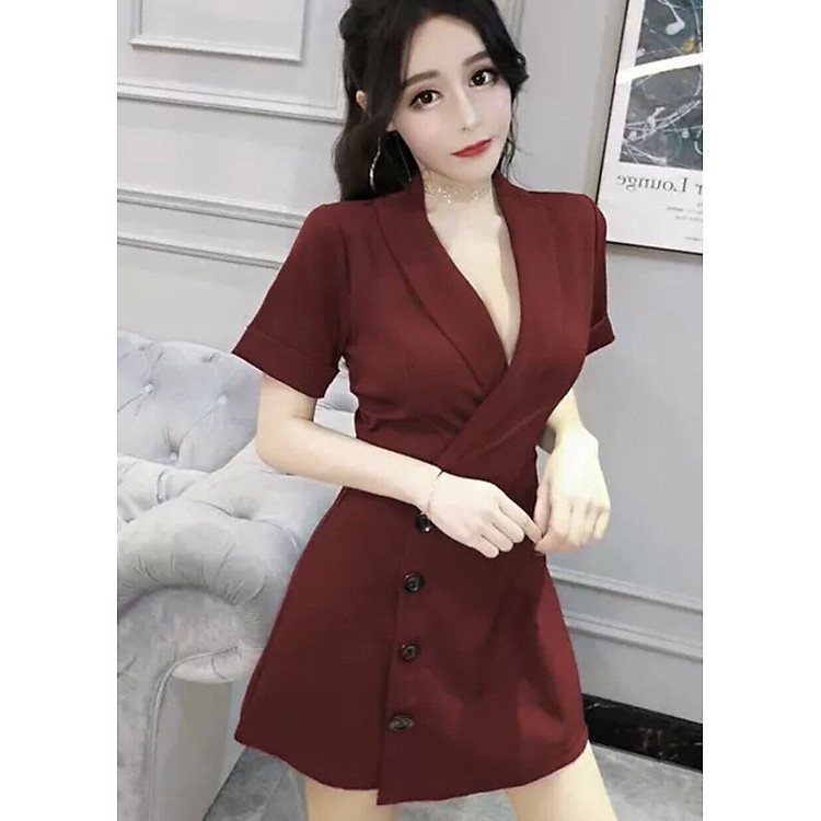 Jum cổ vest nút đen ML0021