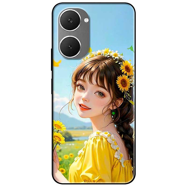 Ốp lưng cho Vivo Y03 - Y03T - Y18 - Y18S - Y18T - Y27 5G - Y28 4G - Y36 - Mỹ Nữ Áo Vàng - Hàng Chính Hãng