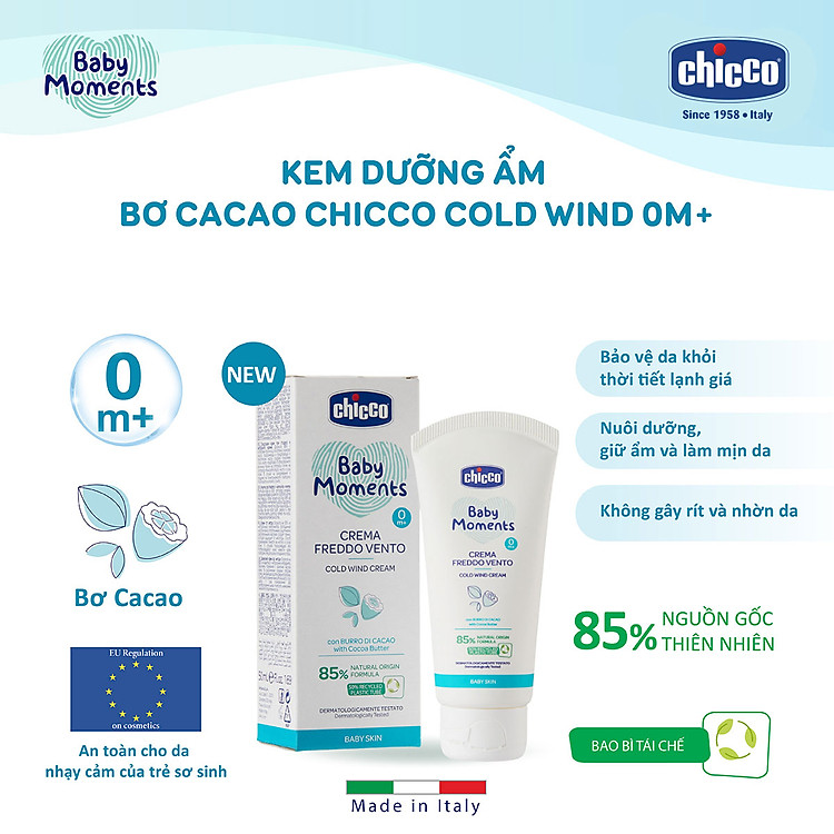 Kem dưỡng ẩm Bơ Cacao Chicco 50ml Chính hãng Tiết kiệm - Hình ảnh 5