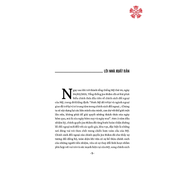 Chính Sách Đối Ngoại Mỹ Dưới Thời Chính Quyền Joe Biden Và Những Tác Động Tới Quan Hệ Quốc Tế (bản in 2023) - Ảnh 3