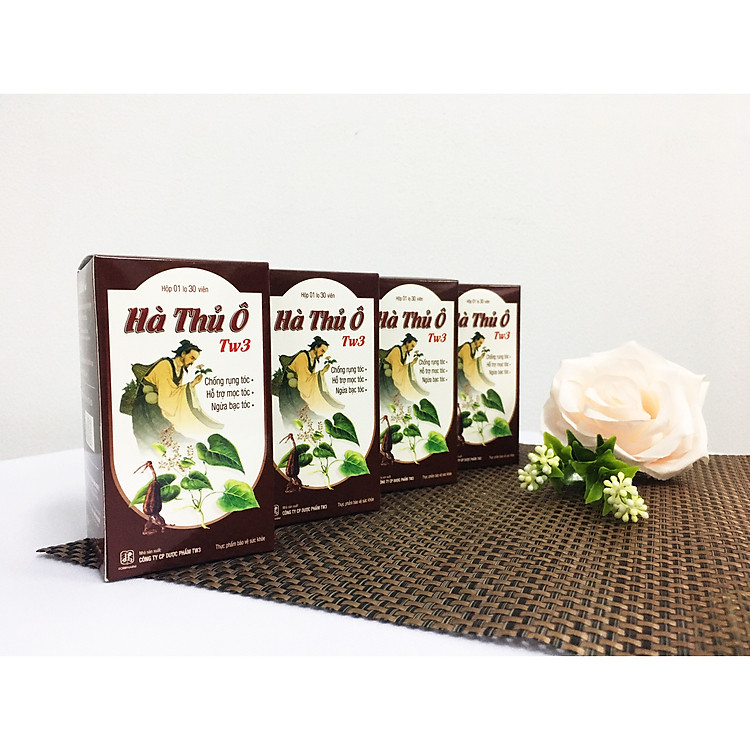 Thực phẩm bảo vệ sức khỏe: HÀ THỦ Ô TW3 Ngăn ngừa bạc tóc, giảm rụng tóc , hỗ trợ mọc tóc - COMBO 2 HỘP 60 VIÊN