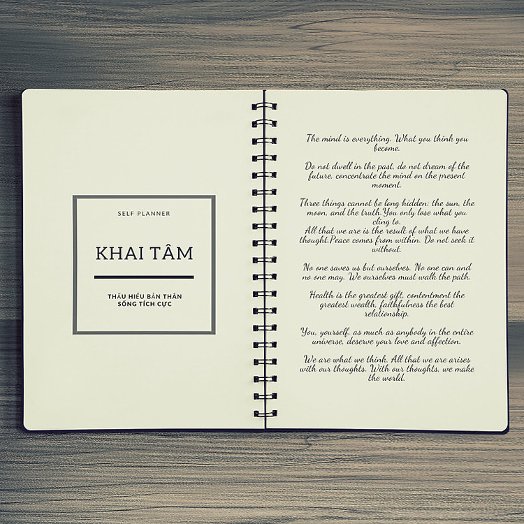 Sổ tay planner nhật ký hàng ngày Khai tâm – quyển 1/4 trong bộ sổ “Tỉnh thức” bởi Self-Planner- Giao Mẫu Ngẫu Nhiên
