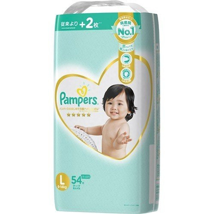 Tã/bỉm dán Pamper premium size L dán 54 miếng
