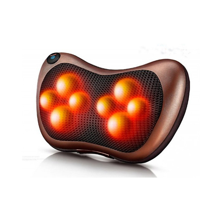 Gối Massage/ Gối mát xa 8 Bi Hồng Ngoại Công Nghệ Nhật Bản Đảo Chiều Kèm Đầu Cắm Sạc Trên Ô Tô