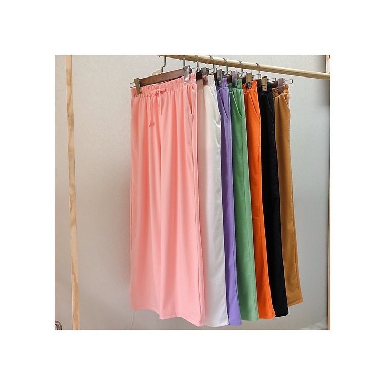 Quần dài ống rộng chất cotton mẫu mới, quần nữ ống rộng màu mới tươi tắn xinh xắn phù hợp xu hướng 2020 - Nhiều màu