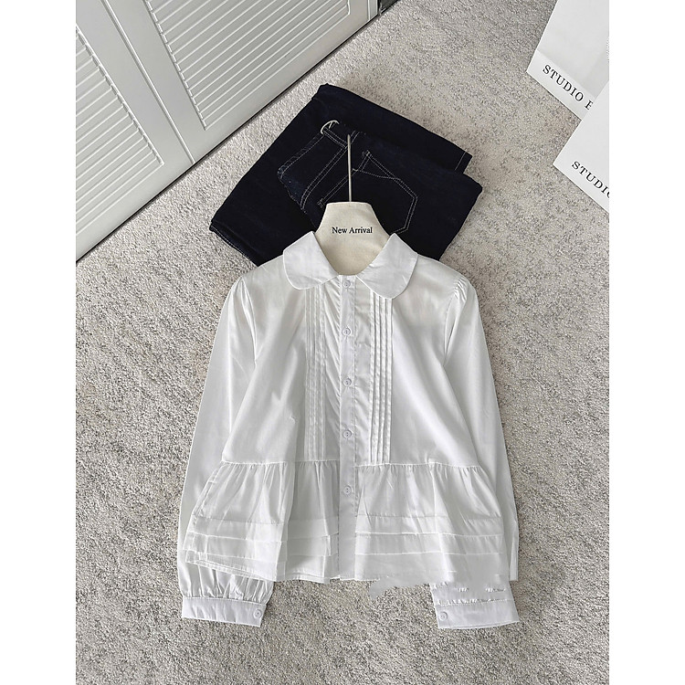 Áo Sơ Mi Nữ Cổ Sen Viền Ngực Vintage – Áo Sơ Mi Form Dáng Cổ Điển, Tone Màu Dễ Mặc Thanh Lịch