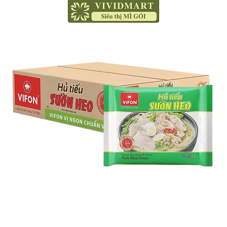VIFON - Hủ tiếu Vifon hủ tiếu Sườn heo, Hủ tíu Sườn heo Vifon, Vifon Hủ tiếu Sườn heo, Hủ tíu Vifon (65g/gói)