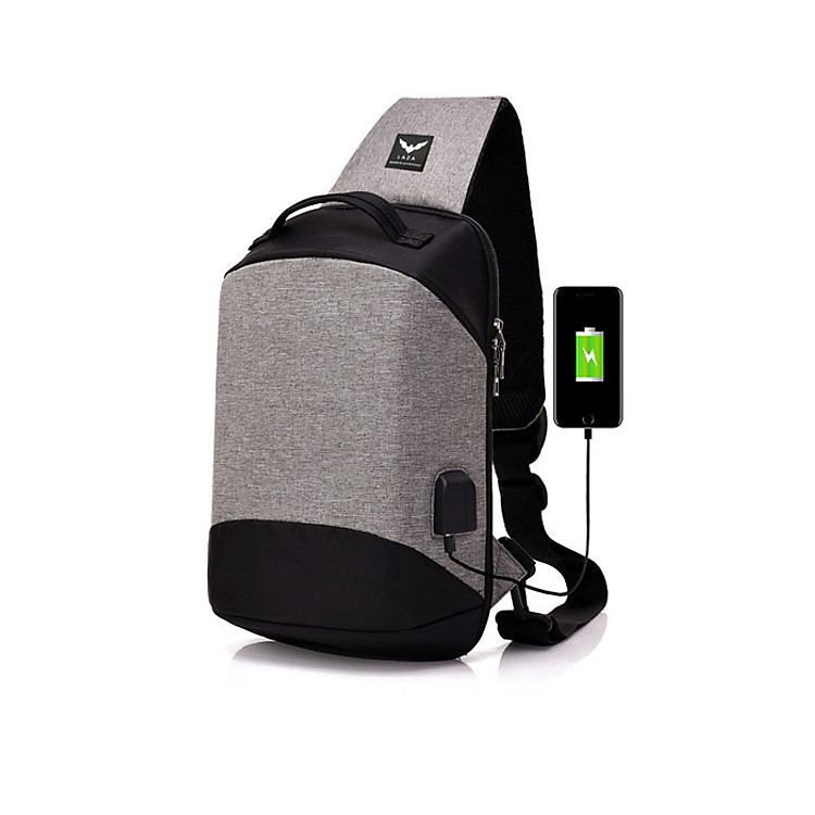 Túi đeo chéo chống trộm LAZA đựng ipad có cổng sạc USB TX435