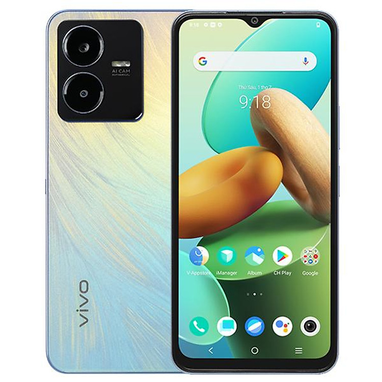 Điện thoại Vivo V2206 - Y22s (8+128GB) Xanh Vàng - Hàng Chính Hãng (chỉ giao HN và một số khu vực)