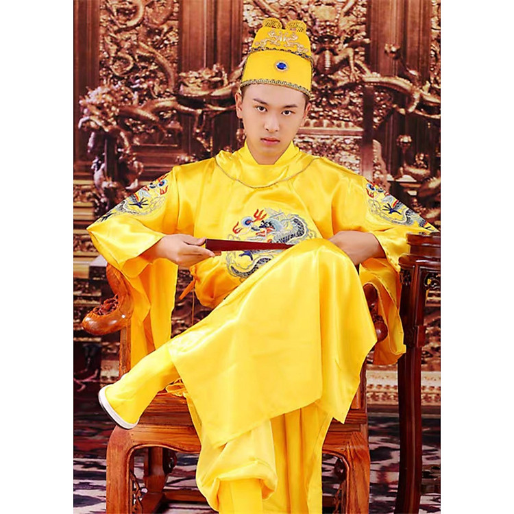 Trang Phục Vua Chúa Hoàng Thượng Hoàng Đế Bộ Quần Áo Vua Chúa Long Bào Hoàng Bào Thêu Hình Rồng Đẹp Mắt