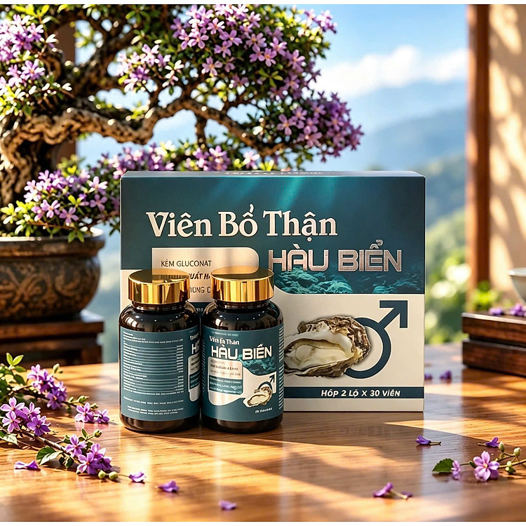 Viên bổ thận Hàu Biển - Tinh chất hàu biển giúp bổ thận nam tăng cường sinh lý nam - Hộp 2 lọ x 30 viên