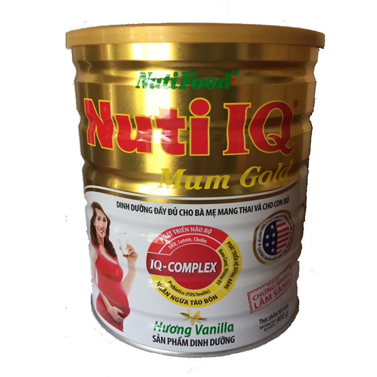 Sữa cho phụ nữ mang thai và giai đoạn đầu sau sinh: Nuti IQ mum Gold 900 Gr
