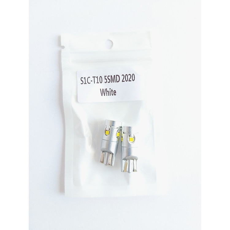 Bộ 2 bóng đèn Led ô tô T10 5SMD chân ghim - Trắng