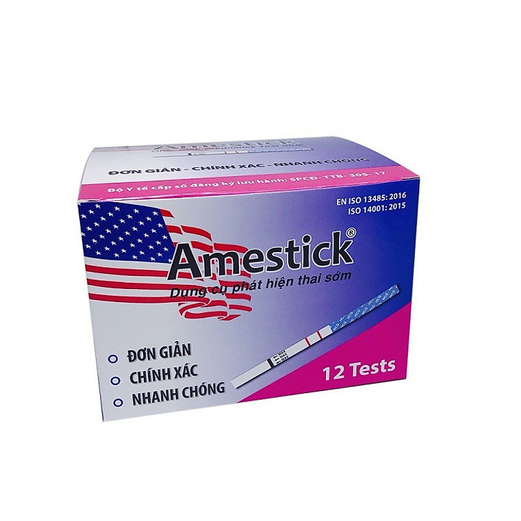 Hộp 12 que thử thai sớm chính xác Amestick
