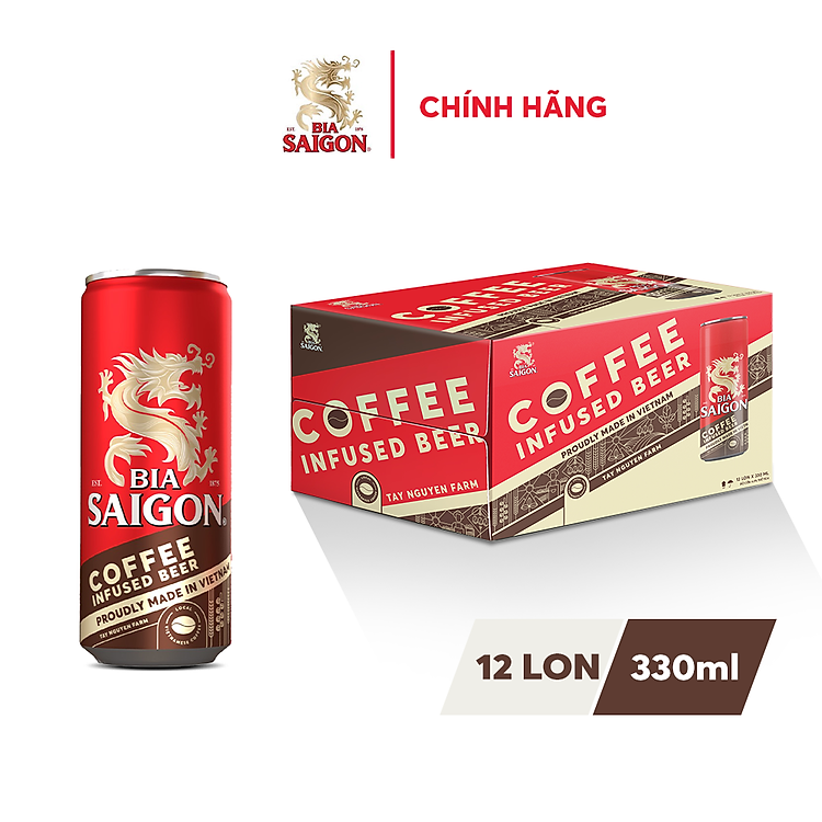 Thùng 12 lon Bia Saigon Coffee Infused 330ml