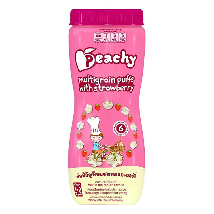Bánh Ăn Dặm Ngũ Cốc Với Dâu Peachy