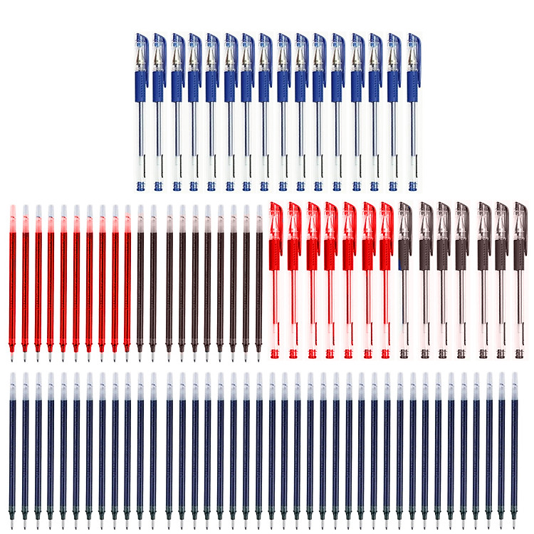 Combo 30 Bút Mực Nước Gel + 60 Ruột Ngòi Viết