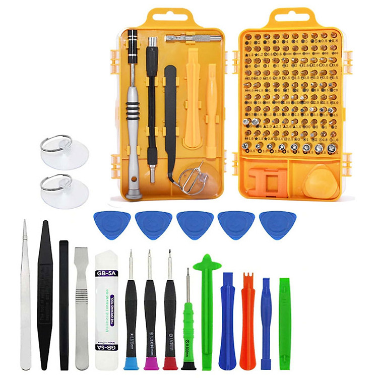 Combo Bộ tua vít tháo mở và sửa chữa điện thoại di động, laptop, máy tính bảng 131 in1 V2,21 sử dụng tốt cho thiết bị iphone mac xiaomi samsung