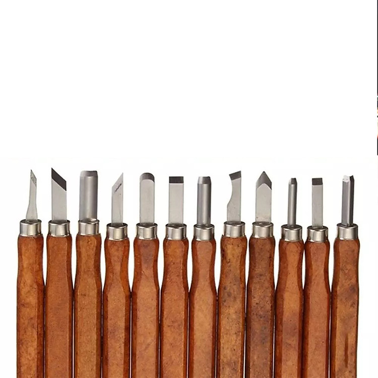 Bộ Dụng Cụ Chạm Khắc/ Điêu Khắc/ Đục / Tiện Gỗ Mini Chất Liệu Thép Hợp Kim Nhỏ Gọn Đa Năng (12 mũi) Kavisota