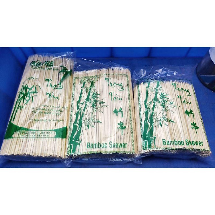 COMBO 10 bịch Que xiên tre dài 25cm đường kính ~3mm que tre khoai tây lốc xoáy