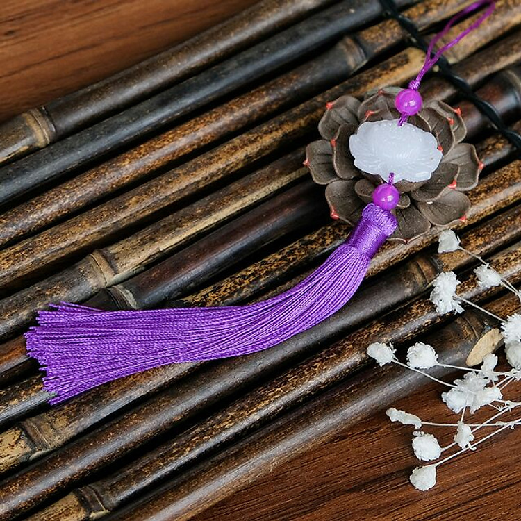 (Mã 19) Tua rua hoa sen tam sinh tam thế ngọc bội hoa sen treo sáo cổ trang tặng thẻ Vcone