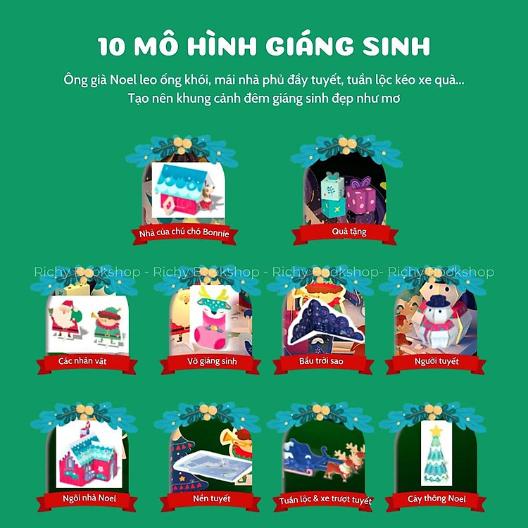 Bộ Thủ Công Origami Ngôi Nhà Giáng Sinh Chính hãng Giá rẻ - Hình ảnh 4