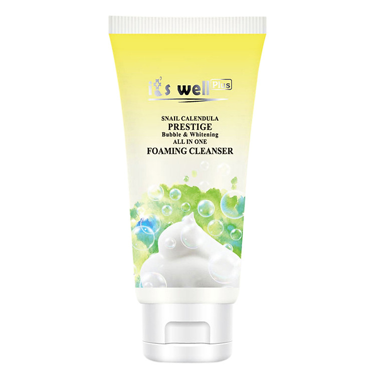 Sữa Rửa Mặt Tạo Bọt Và Dưỡng Trắng Da It's Well Plus Snail Calendula Prestige Bubble & Whitening All In One Foaming Cleanser CPFC-B (150ml)