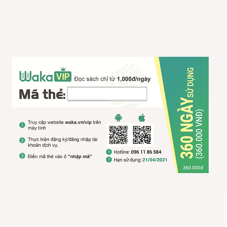Gói Hội viên đọc sách điện tử Waka 12 tháng